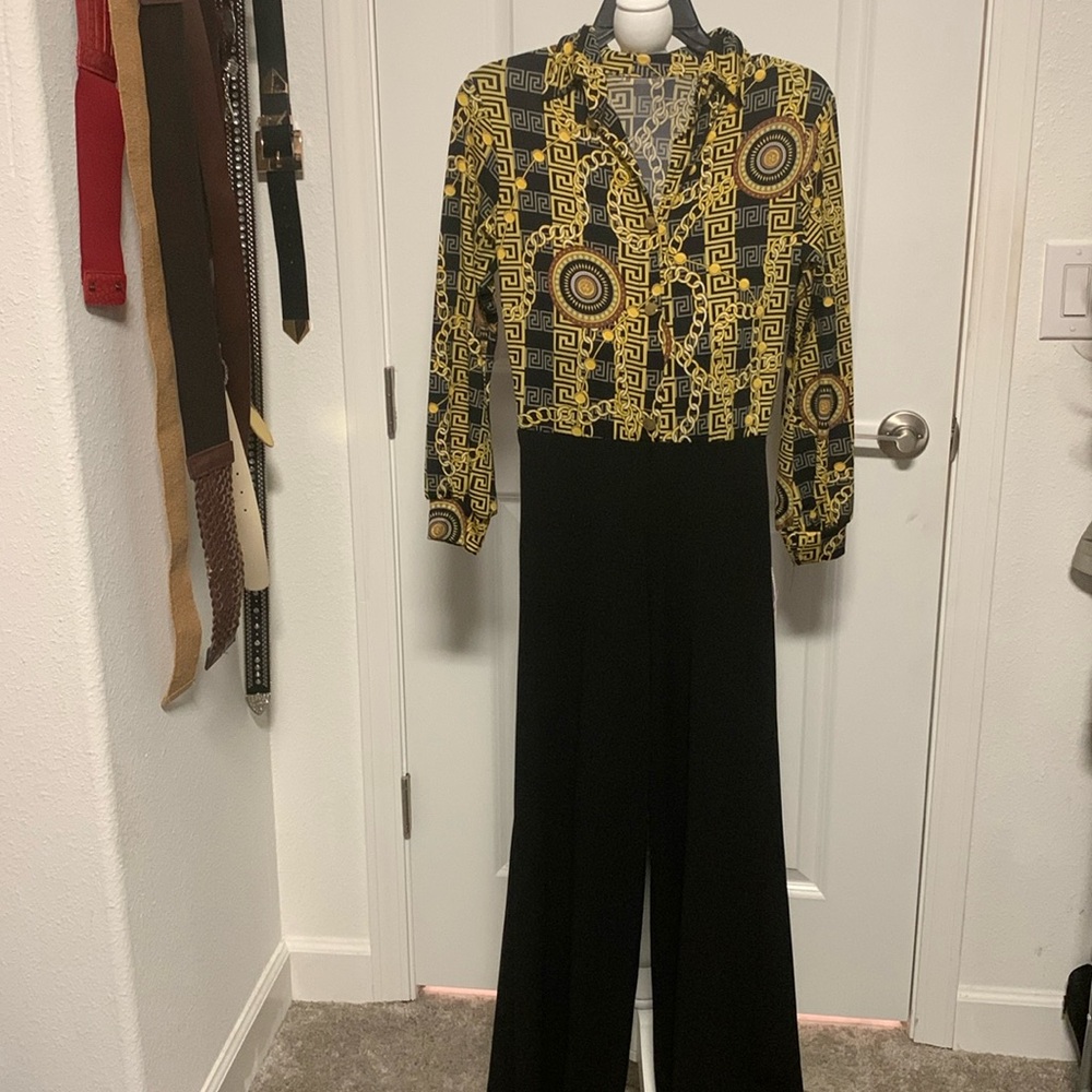 Jumpsuit Black and Yellow colored